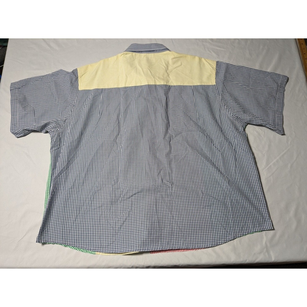 VTG IRVINE PARK Mix-Match Gingham Men 3XL Cotton Blend Multicolor Shirt - Picture 12 of 15